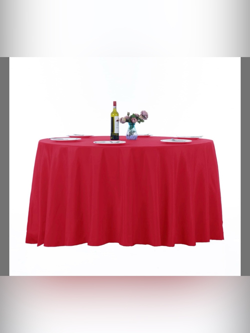 Red Round Tablecloth - Classic Event Dining Cover